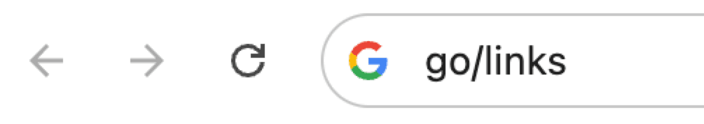 The chrome header with go/links in the url bar